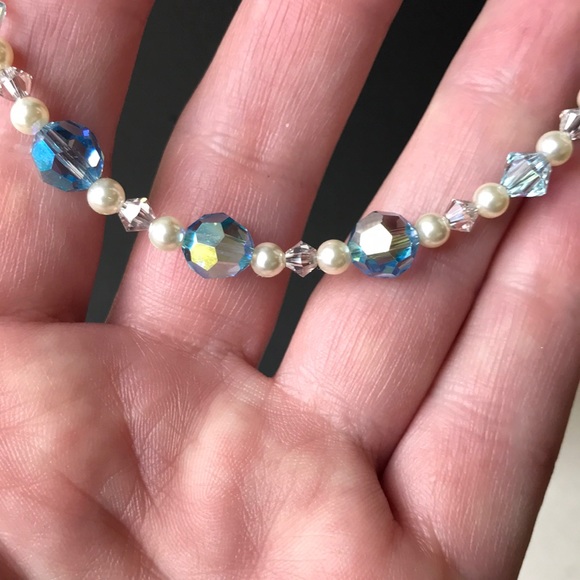 14k solid gold clasp w/genuine Swarovski crystals & Swarovski pearls - Picture 5 of 7